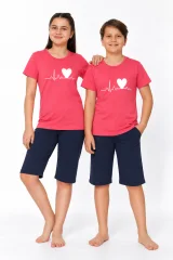 Pijama Copii Unisex pentru Fete și Băieți, cu Mânecă Scurtă și Pantaloni 3/4