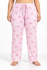 Pantaloni de pijama damă mărimi mari, Big Size 2XL–5XL, cu șnur reglabil
