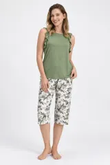 Pijama Dama cu Elastic și Fundiță, Imprimeu Floral