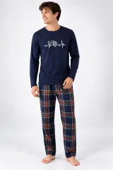 Pijama barbat blumarin cu carouri mari