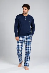 Pijamale bărbați navy – în carouri,