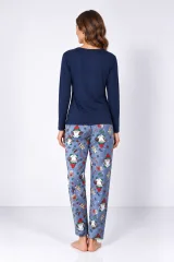 Pijama damă de Crăciun cu mânecă lungă și pantaloni lungi
