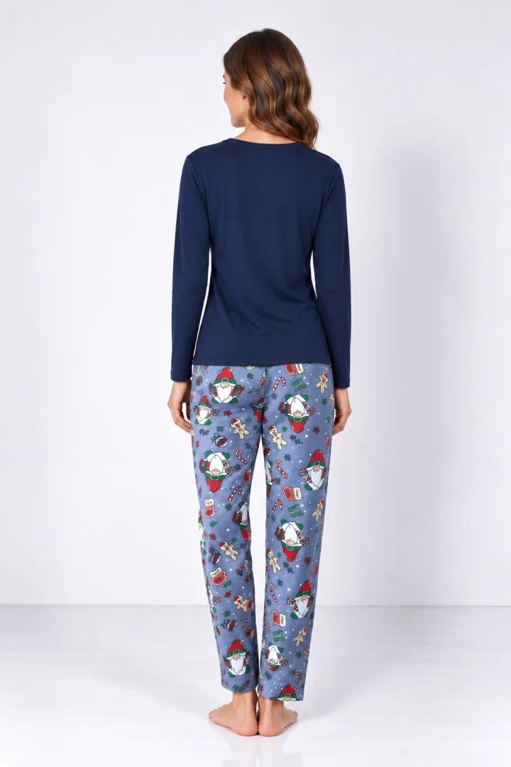 Pijama damă de Crăciun cu mânecă lungă și pantaloni lungi
