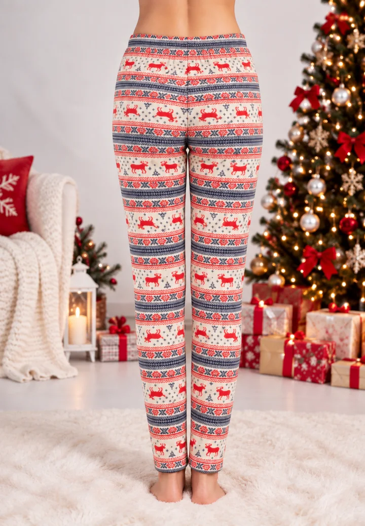 Pantaloni de Pijama Damă de Crăciun din 100% Bumbac