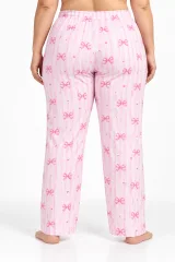 Pantaloni de pijama damă mărimi mari, Big Size 2XL–5XL, cu șnur reglabil