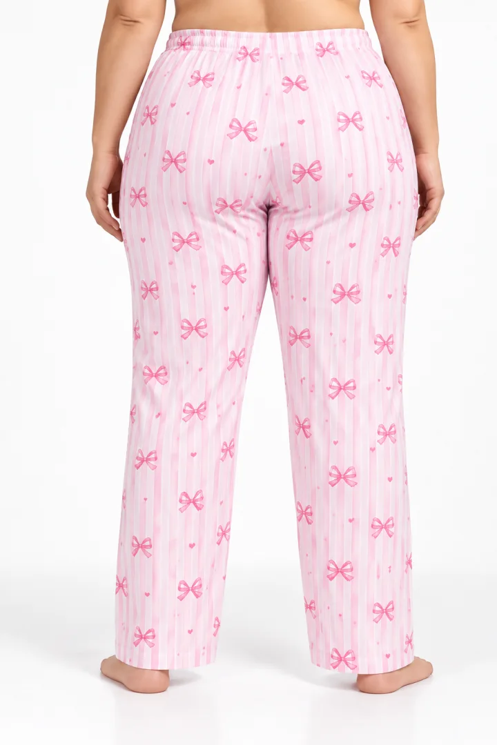 Pantaloni de pijama damă mărimi mari, Big Size 2XL–5XL, cu șnur reglabil