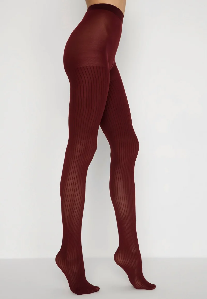 Dres Penti Lovely 50 DEN ,,Doris" – Model Raiat, culoare visiniu