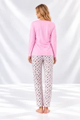 Pijama damă cu mânecă lungă și pantaloni lungi cu imprimeu