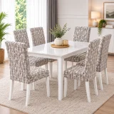 Set 6 Huse Elastice pentru Scaune, Microfibră Premium, cu Elastic, Protecție și Design Elegant