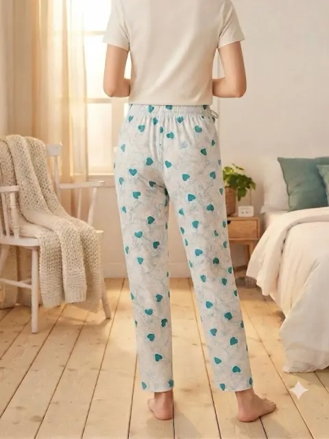 Pantaloni de pijama de dama gri cu blue