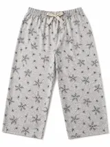 Pantaloni pijama damă 3/4, gri, imprimeu păpădie