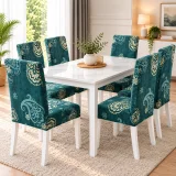 Set 6 Huse Elastice pentru Scaune, Microfibră Premium, cu Elastic, Protecție și Design Elegant