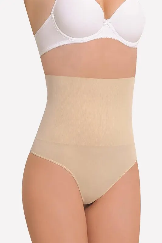 Burtieră Modelatoare cu Chilot Tanga, Bej