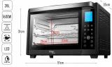 Cuptor Electric 28L, 1600W, cu Convecție, Display Digital, Temperatură Reglabilă 100–230°C, Timer 60 Minute și Programe de Gătit