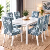 Set 6 Huse Elastice pentru Scaune, Microfibră Premium, cu Elastic, Protecție și Design Elegant