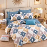 Set Lenjerie de Pat Dublu din Microfibră Premium, 6 Piese, Cearșaf 245x250 cm