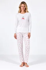 Pijama damă cu mânecă lungă și pantaloni lungi cu imprimeu