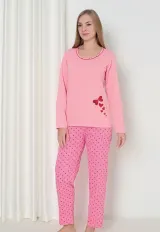 Pijama damă cu  imprimeu fluture, culoare roz