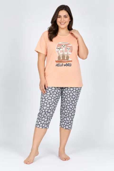 Pijama dama  cu imprimeu „Hello World”