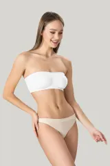 Bustieră damă Miss Fit elastică, fără bretele, cu pad-uri detașabile și design fără cusături, alb