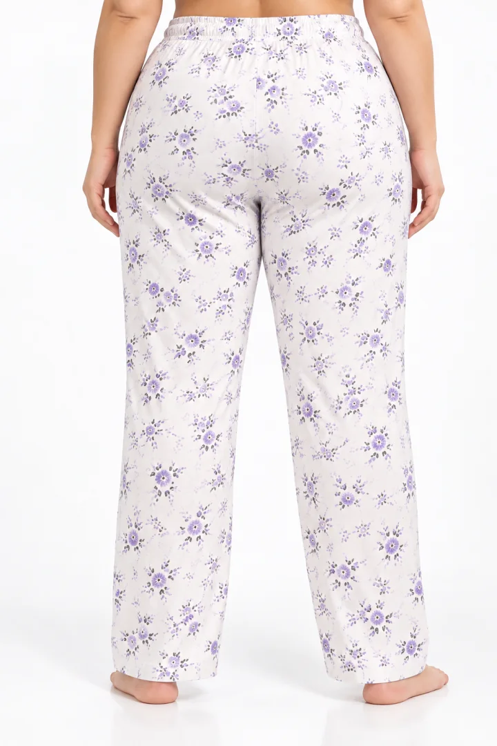 Pantaloni de pijama damă mărimi mari, Big Size 2XL–5XL, cu șnur reglabil