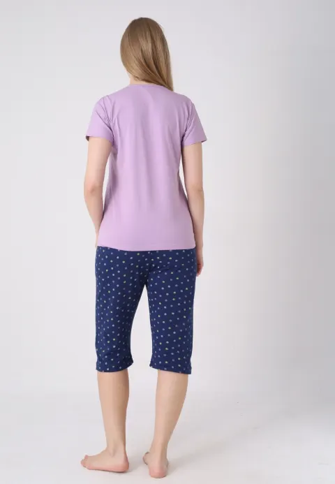 Pijama damă cu model de Paște, mov