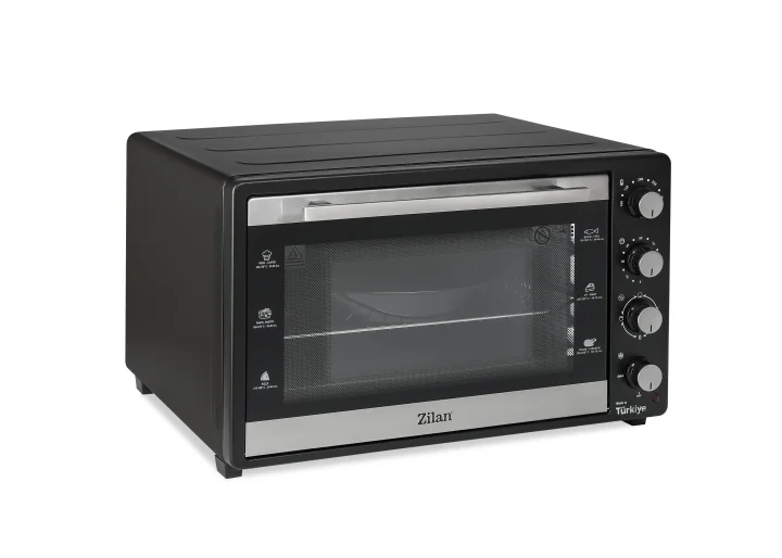Cuptor Electric 80L, 2500W, cu Convecție și Ventilator, Temperatură Reglabilă până la 250°C, Timer 90 Minute, Geam Dublu
