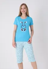Pijama damă cu model de Paște, blue