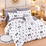 Set Lenjerie de Pat Dublu din Microfibră Premium, 6 Piese, Cearșaf 245x250 cm