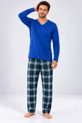 Pijama barbat albastru safir cu carouri mari