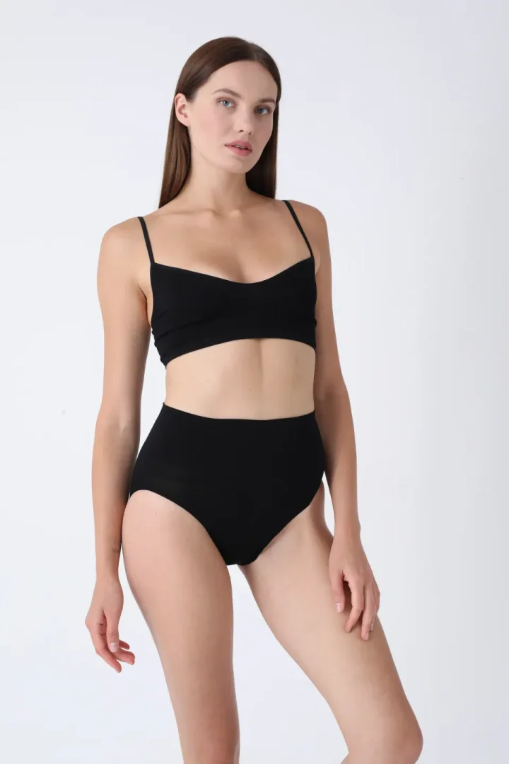 Chilot modelator damă cu talie înaltă –negru, anti-alunecare