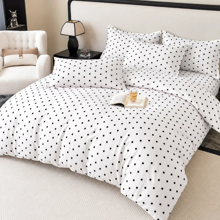 Set Lenjerie de Pat Dublu din Microfibră Premium, 6 Piese, Cearșaf 245x250 cm
