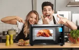Cuptor Electric 28L, 1600W, cu Convecție, Display Digital, Temperatură Reglabilă 100–230°C, Timer 60 Minute și Programe de Gătit