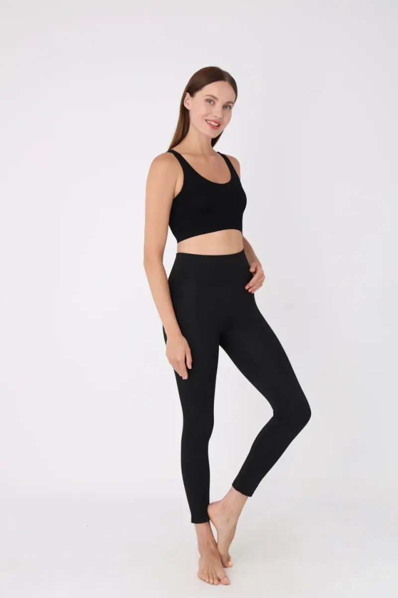 Bustieră damă lejeră, cu bretele late, fără push-up și fără balene, negru