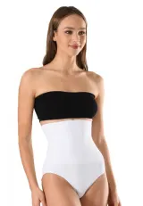 Corset damă modelator talie înaltă, culoare alb