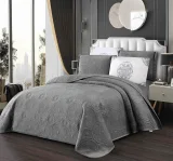Set Cuvertură de Pat Dublu din Catifea Premium, 5 Piese, 220x240 cm, cu Fețe de Pernă Decorative