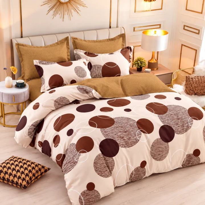 Set Lenjerie de Pat Dublu din Microfibră Premium, 6 Piese, Cearșaf 245x250 cm