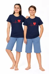 Pijama Copii Unisex pentru Fete și Băieți, cu Mânecă Scurtă și Pantaloni 3/4