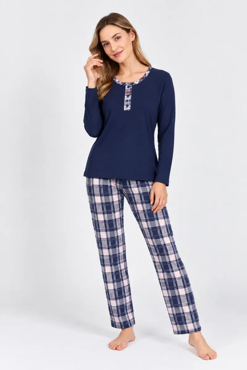 Pijamă de damă , cu mânecă lungă și pantaloni lungi, blumarin