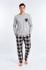 Pijama bărbați Freenight cu buzunar aplicat, gri