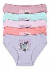 Set 5 chiloți fetițe „Meow Meow”, multicolor