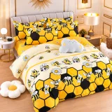 Set Lenjerie de Pat Dublu din Microfibră Premium, 6 Piese, Cearșaf 245x250 cm