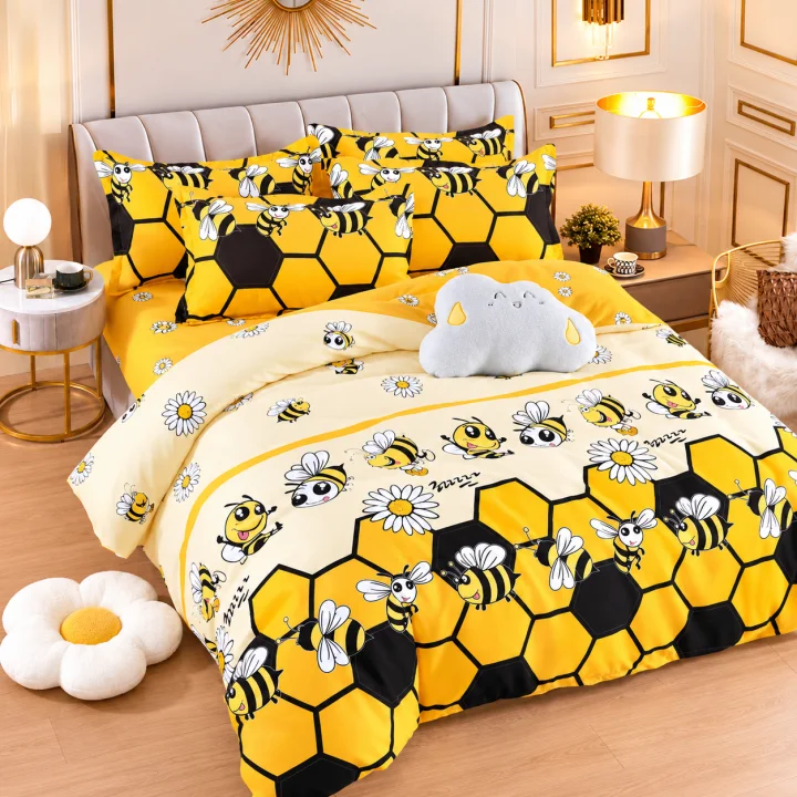Set Lenjerie de Pat Dublu din Microfibră Premium, 6 Piese, Cearșaf 245x250 cm