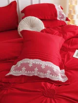 Set Lenjerie de Pat Premium din Microfibră Soft-Touch cu Inimioare Brodate, 6 Piese