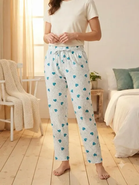 Pantaloni de pijama de dama gri cu blue