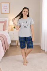 Pijama fetițe din bumbac, gri