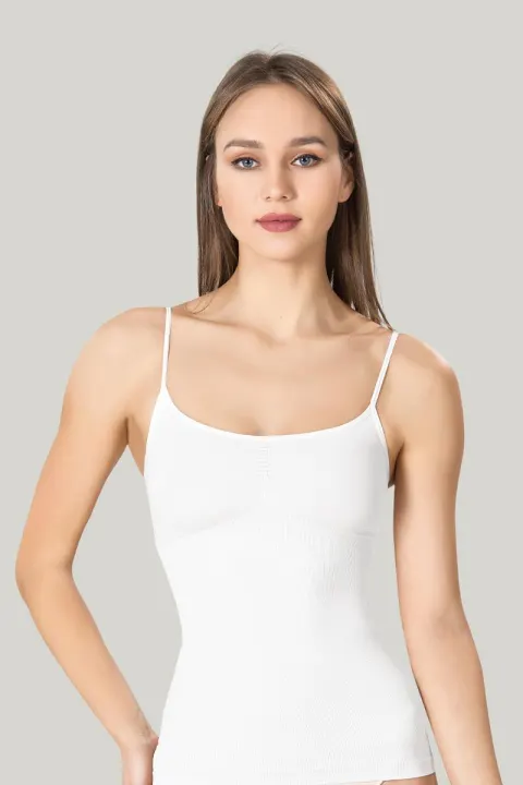 Maiou dama modelator in talie, culoare alb