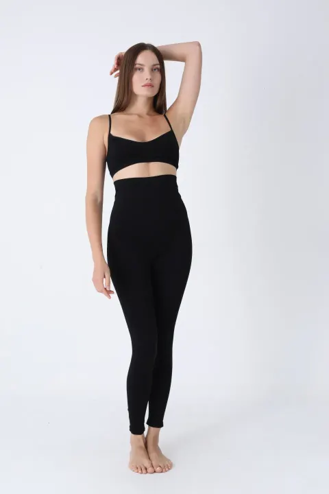 Bustieră damă cu bretele subțiri, material elastic și confortabil, negru