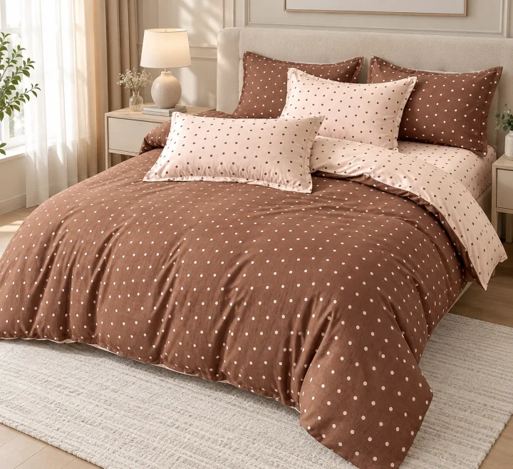 Set Lenjerie de Pat Dublu din Microfibră Premium, 6 Piese, Cearșaf 245x250 cm