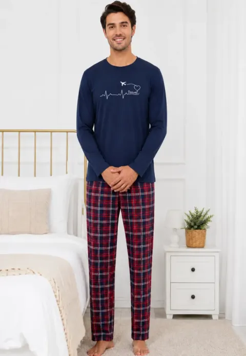 Pijama barbat blumarin cu carouri